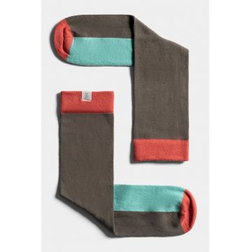 Sosete lungi unisex cu model colorblock