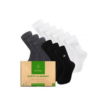 Set 12 perechi - Sosete clasice din bumbac pieptanat - Cutiuta 