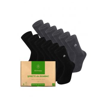 Set 12 perechi - Sosete clasice din bumbac pieptanat - Cutiuta 
