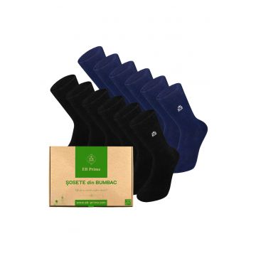 Set 12 perechi - Sosete clasice din bumbac pieptanat - Cutiuta 