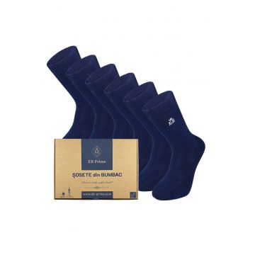 Set 6 perechi - Sosete din bumbac pieptanat -  fara cusatura - respirabile si confortabile