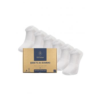 Set 6 perechi - Sosete Scurte din Bumbac Pieptanat -  fara cusatura - respirabile si confortabile