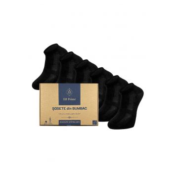 Set 6 perechi - Sosete Scurte din Bumbac Pieptanat -  fara cusatura - respirabile si confortabile