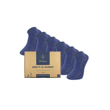 Set 6 perechi - Sosete Scurte din Bumbac Pieptanat -  fara cusatura - respirabile si confortabile