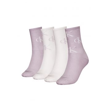 Set de sosete lungi cu imprimeu logo - 4 perechi