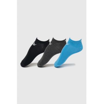 Set de sosete unisex pana la glezna cu model logo - 3 perechi