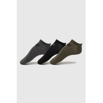 Set de sosete unisex pana la glezna cu model logo - 3 perechi
