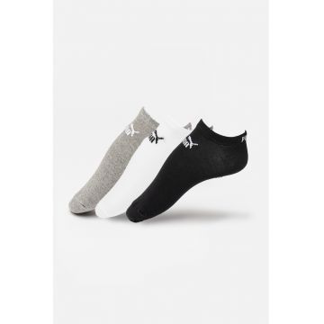 Set de sosete unisex pana la glezna cu model logo - 3 perechi