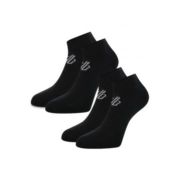 Sosete sport unisex  set 2 perechi - negru - bumbac - respirabil -