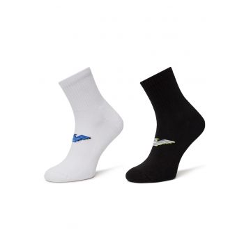 Set 2 perechi sosete scurte barbati barbati  EM000540 AF12299 - Textil - 0 EU - Alb/Negru