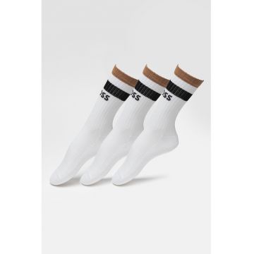 Set de sosete din amestec de bumbac cu model logo - 3 perechi