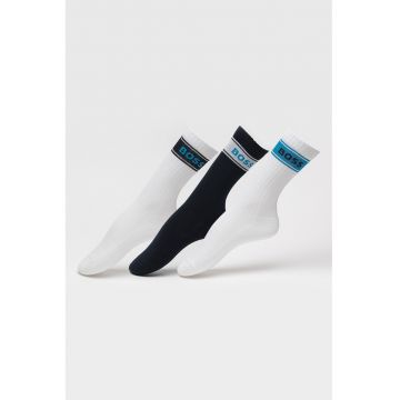 Set de sosete lungi cu detaliu logo - 3 perechi