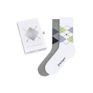 Set de sosete lungi cu imprimeu Argyle - 2 perechi