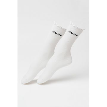 Set de sosete lungi cu logo si terminatii valurite - 2 perechi