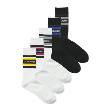 Set de sosete lungi cu model logo - 5 perechi