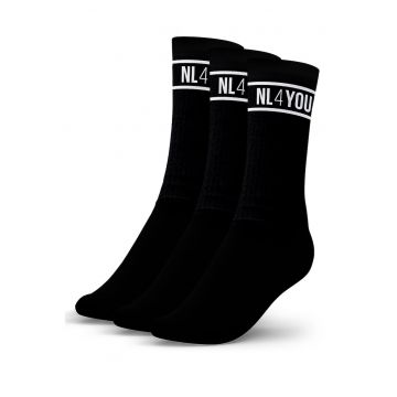 Set de sosete lungi unisex cu banda logo - 3 perechi