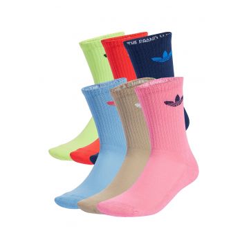 Set de sosete lungi unisex cu detaliu logo - 6 perechi