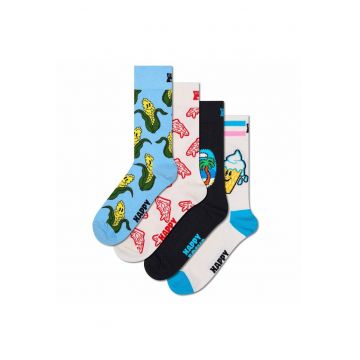 Set de sosete lungi unisex cu imprimeu - 4 perechi