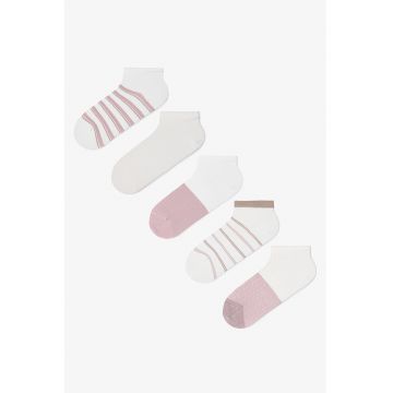 Set de sosete pana la glezna cu dungi - 5 Perechi