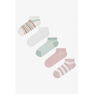 Set de sosete pana la glezna cu dungi - 5 Perechi