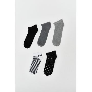 Set de sosete pana la glezna cu model - 5 perechi