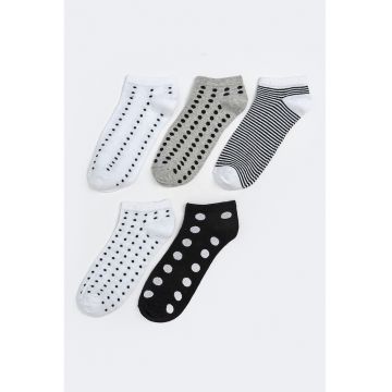 Set de sosete pana la glezna cu model - 5 perechi