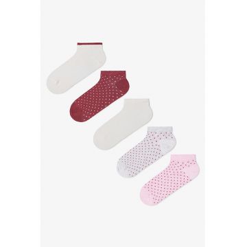 Set de sosete pana la glezna cu model - 5 perechi