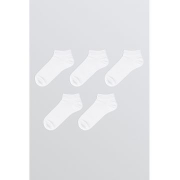 Set de sosete pana la glezna cu model uni - 5 perechi