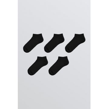 Set de sosete pana la glezna cu model uni - 5 perechi