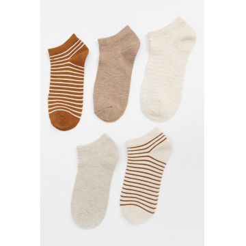 Set de sosete pana la glezna in dungi - 5 perechi