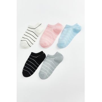 Set de sosete pana la glezna in dungi - 5 perechi