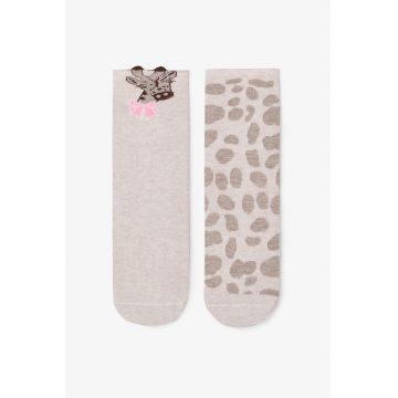Set de sosete scurte cu animal print - 2 perechi