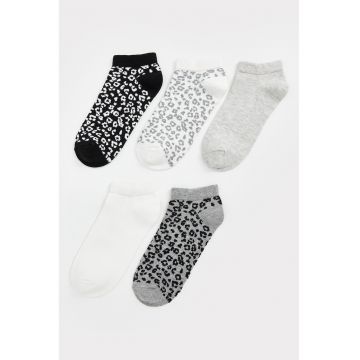 Set de sosete scurte cu animal print - 5 perechi