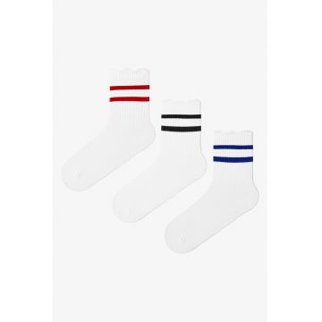 Set de sosete scurte cu model in dungi - 3 perechi