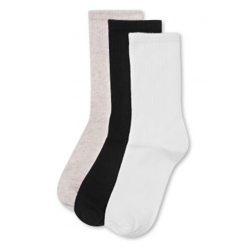 Sosete dama  set 3 perechi - multicolor - bumbac moale - lungi