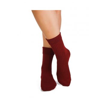 Costite Warm Ribs Bordeaux - merino antibacterian Sosete