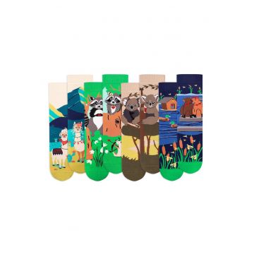 Cutie cu 4 perechi de sosete din bumbac organic Arty Socks Animale Indragostite