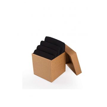 Cutie cu 4 perechi de sosete Invizibile tip talpici Negru