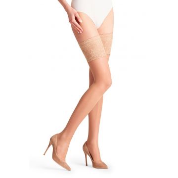 Dres transparent cu banda si garnituri de dantela Seidenglatt 15 DEN