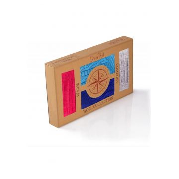 Merino box 4 albastru inchis - turquise - gri - roz