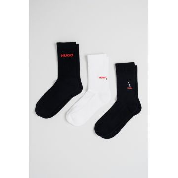 Set de sosete lungi cu imprimeu logo - 3 perechi