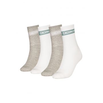 Set de sosete lungi din amestec de bumbac cu logo - 4 perechi