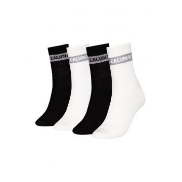 Set de sosete lungi din amestec de bumbac cu logo - 4 perechi