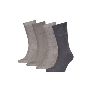 Set de sosete lungi din amestec de bumbac cu logo - 4 perechi