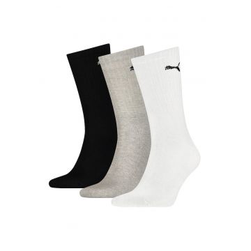 Set de sosete unisex lungi cu logo brodat - 3 perechi