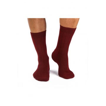 Sosete antibacteriene merino Warm Ribs Bordeaux