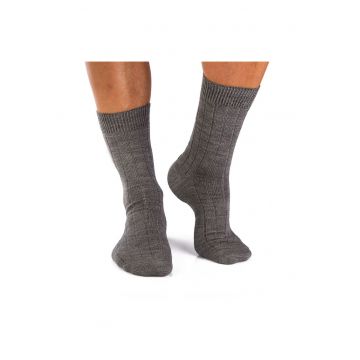 Sosete antibacteriene merino Warm Ribs Grey