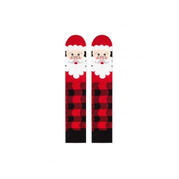 Sosete bambus de craciun Comfort Feet 3/4 Knee High Socks CHRISTMAS Santa Claus