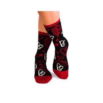 Sosete bambus - Sf. Valentin Black&Red