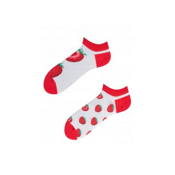 Sosete barbatesti pe glezna -  Imprimeu capsuni - Multicolor -